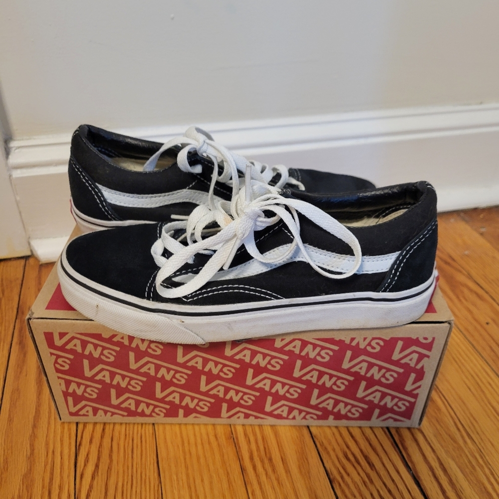 Old Skool Black and White Vans